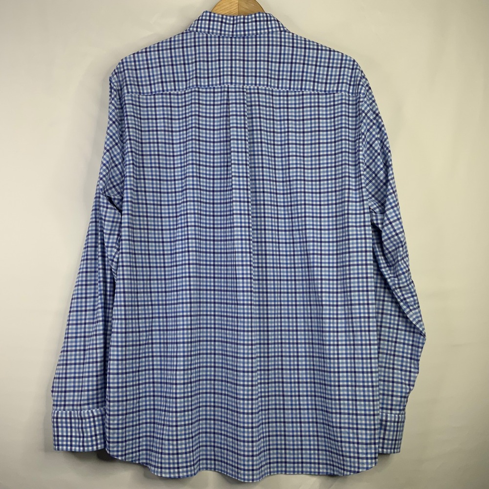Vineyard Vines OTG Performance Shirt Mens Large Blue Gingham Check Button Down - Picture 3 of 7